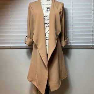 NWOT French Kiss Drape Open Front Coat